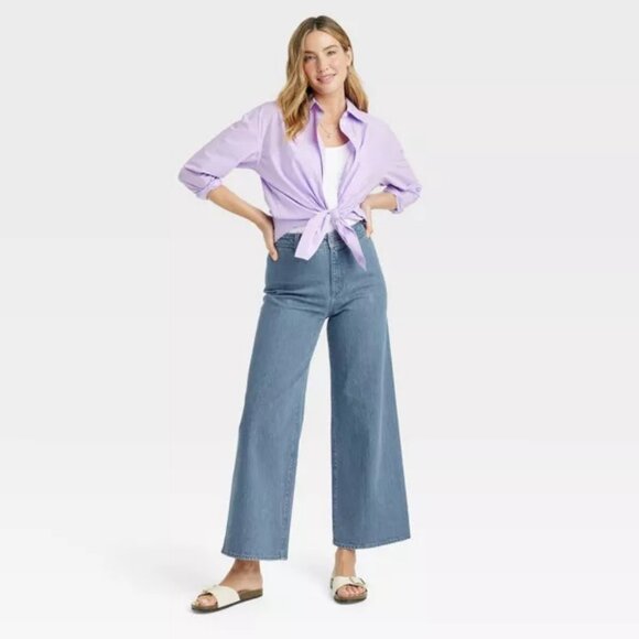 Universal Thread Blue Flare & Wide Leg Jeans - Picture 3 of 4
